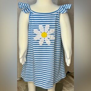 Zuccini Kids Blue Stripe Daisy Appliqué Dress Spring Toddler Girls 2T